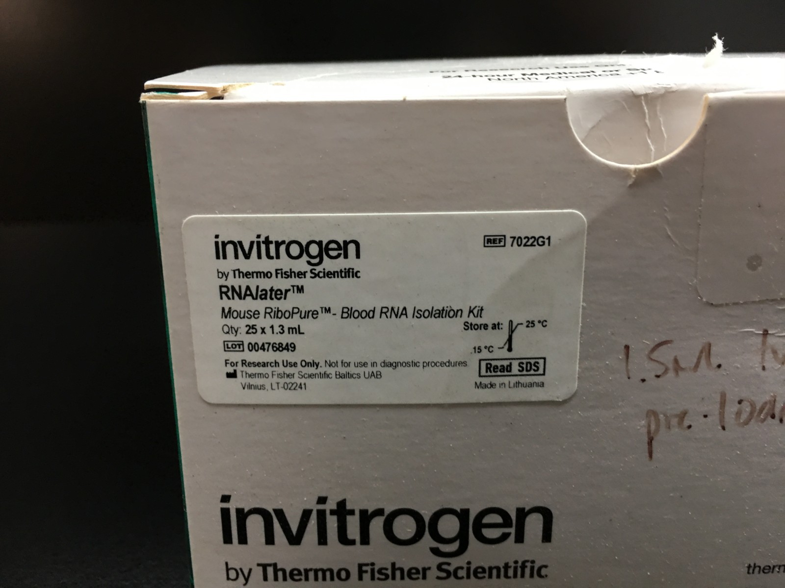 Thermo Invitrogen REF 7022G1 RNA/later Mouse RiboPure RNA Isolation Kit