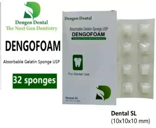 10 Packs Dengen Dengofoam Absorbable Gelatin Sponge USP 32 Sponges 10x10x10mm