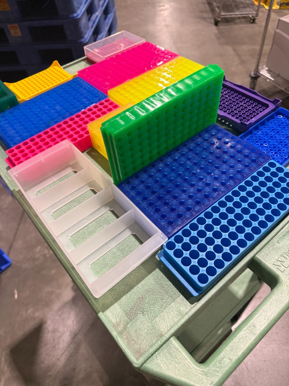 Bulk Laboratory & Medical Organizer Trays — Mixed Wholesale Boxful (Lot of 35)