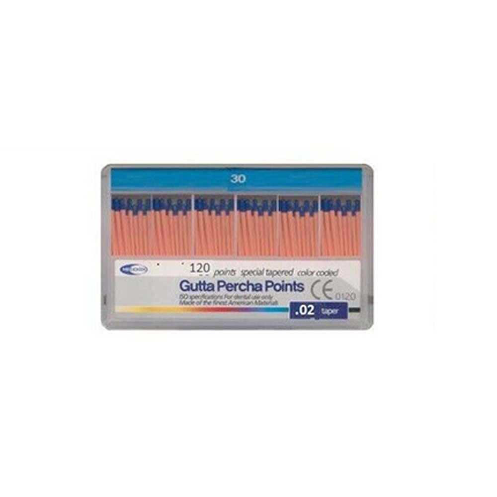 Meta-Biomed Gutta Percha Points .02 Taper Point Hand Rolled All Sizes 120/Box