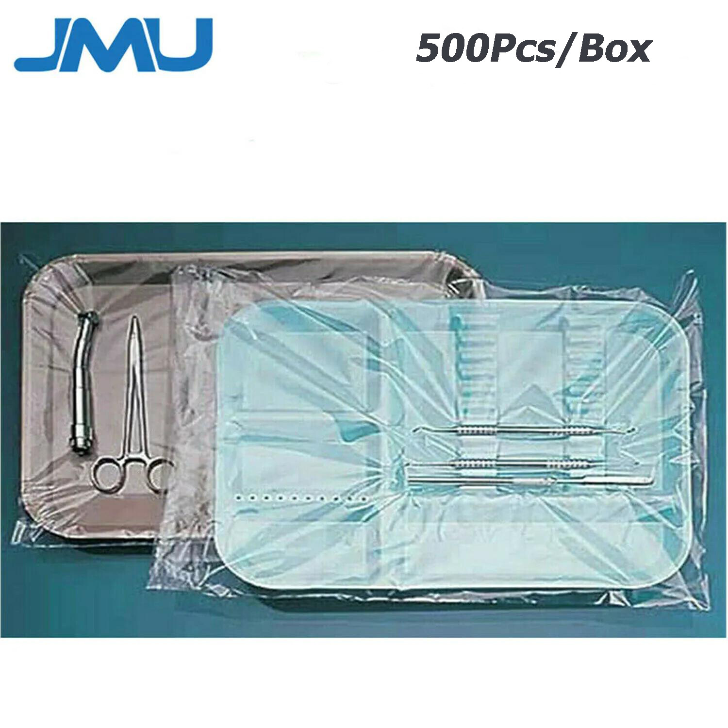 500/Box JMU Dental Size B Tray Sleeve Plastic Clear Cover Disposable 10.5″ x 14″