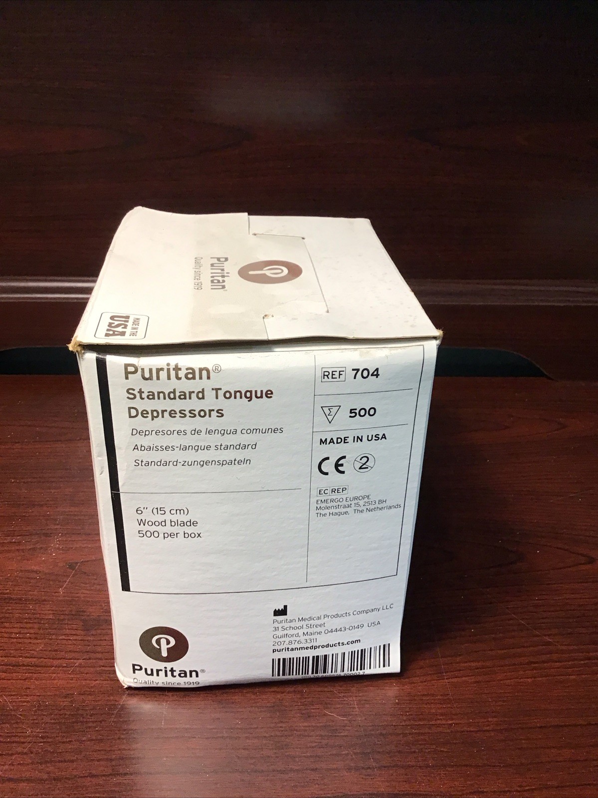Puritan, Standard Toughest Depressors, 6” (15cm), Wood Blade, 500 Per Box, #704