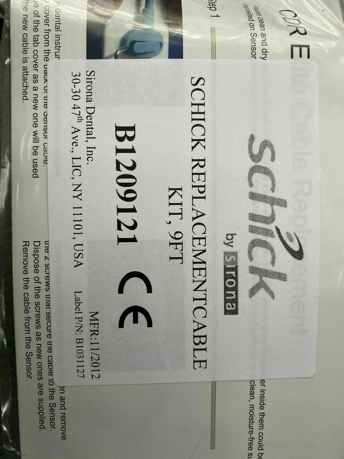 Schick by Sirona Replacement Cable Kit 9 Ft Fits Elite/33/select/ Fresh Stock