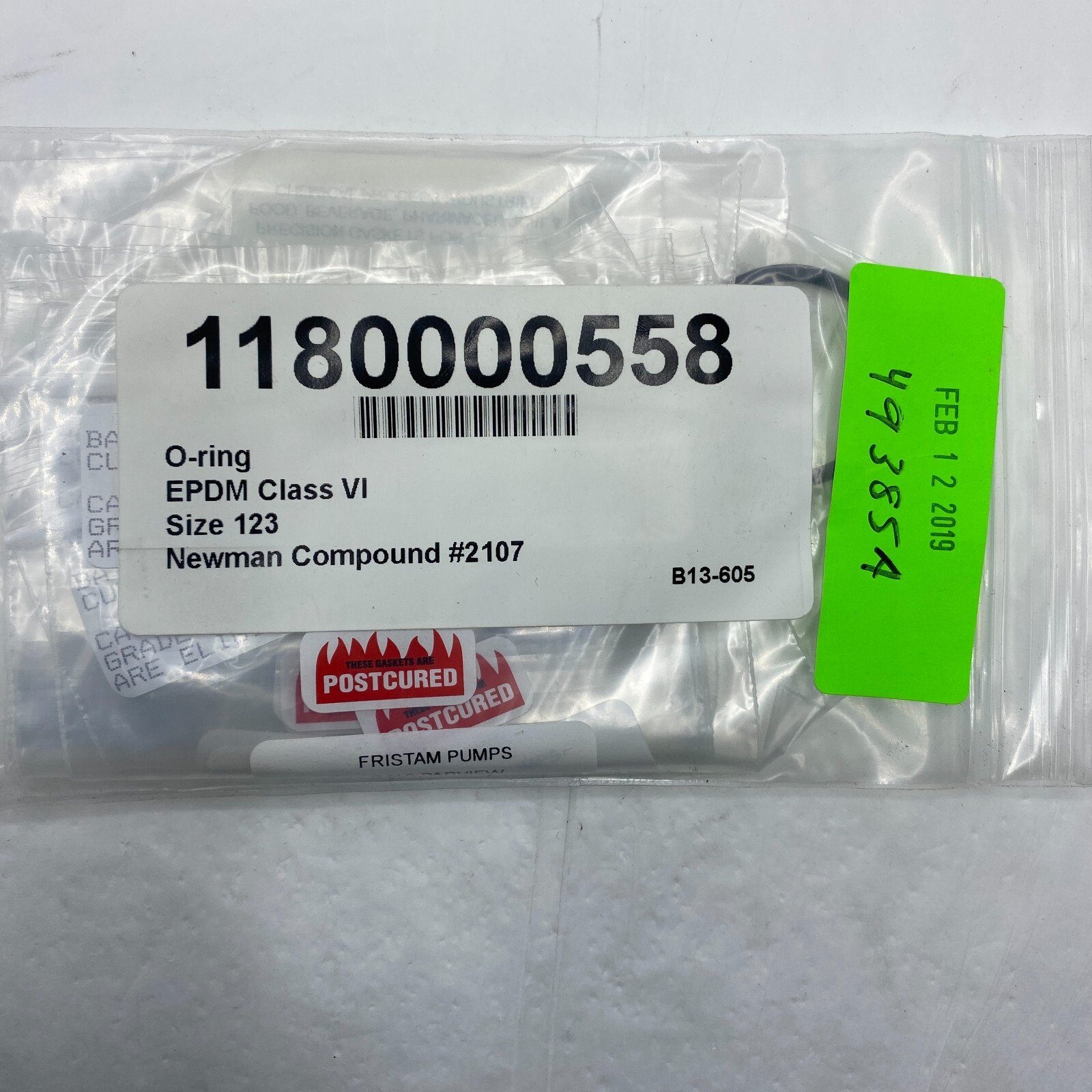 LOT OF 5 NEWMAN USP-210-2107 O-RING SIZE #123 USPCLVI EPDM SANITARY GASKET ✅