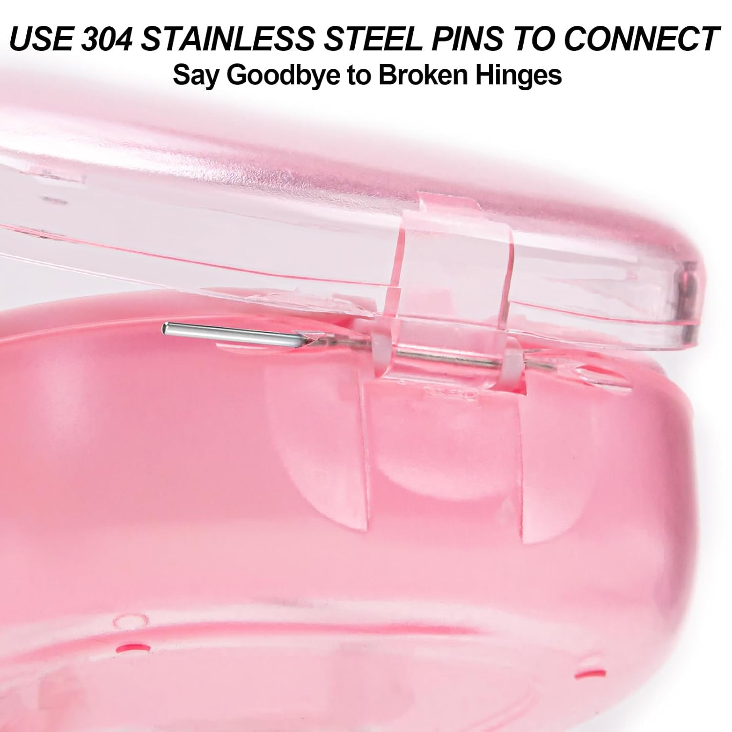 Pink Aligner and Retainer Case Double-Layer Cute Slim Braces Transparent