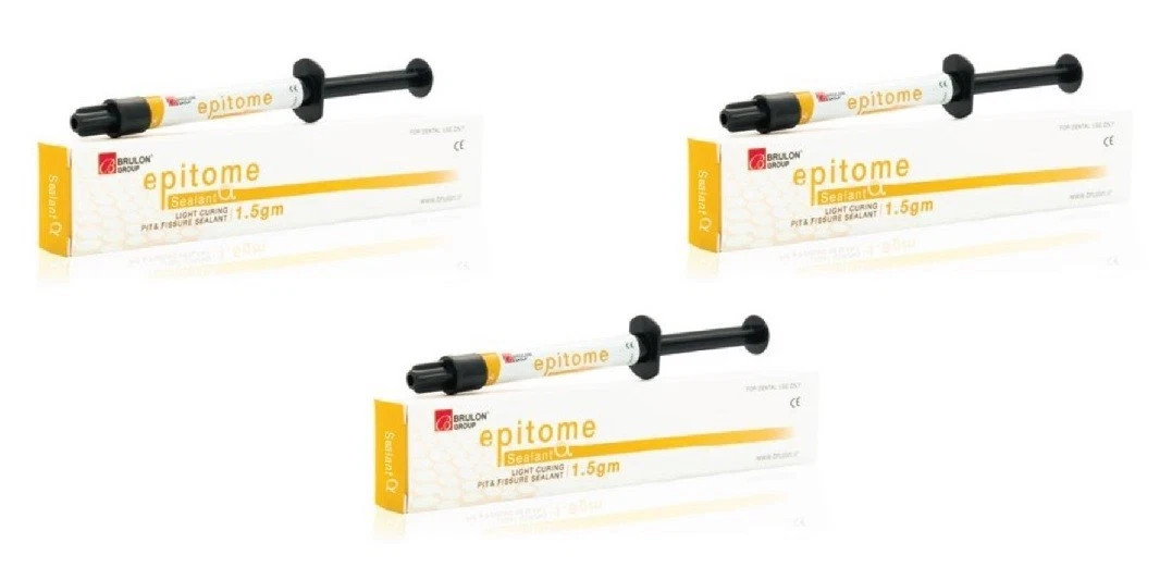3 x Dental Epitome Light Curing High Stability Pit & Fissure Sealant 2 gm Syr FS