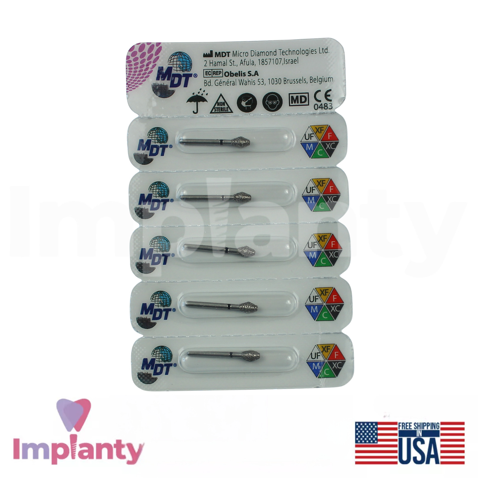 MDT Dental Barrel 038 FG Diamond Burs Occlusal Reduction & Refining Edges