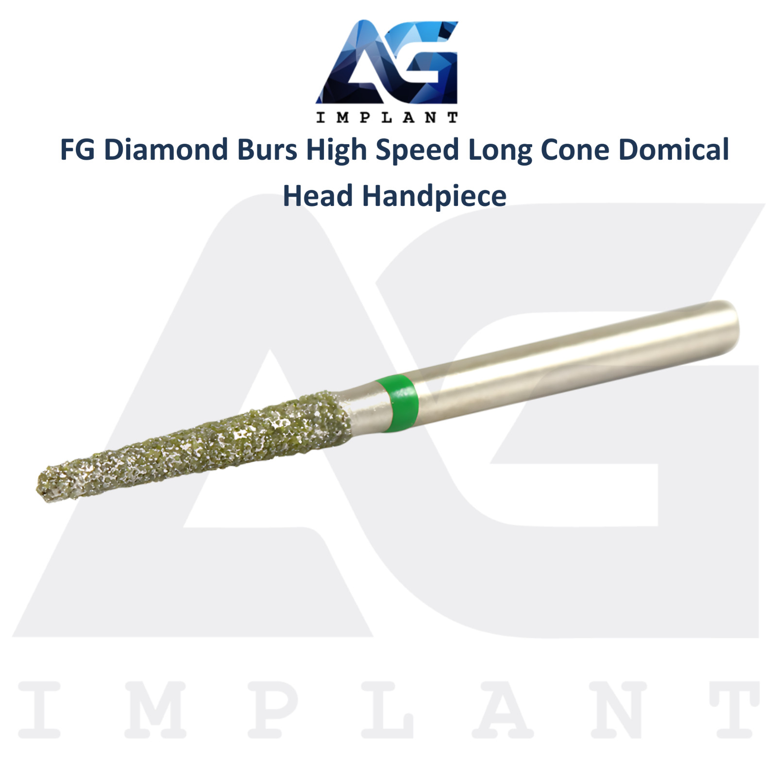 Dental FG Diamond 10 Burs High Speed Long Cone Domical Head Handpiece Tool