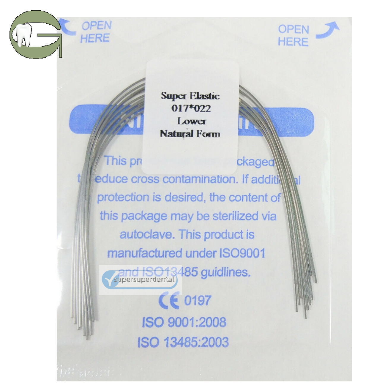 Dental Orthodontic Niti Arch Wire Rectangular Natural Form Super Elastic