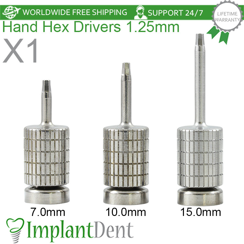 1pc Dental Hand Hex Driver 1.25mm For Dental Prosthetic Fixture Int Hex