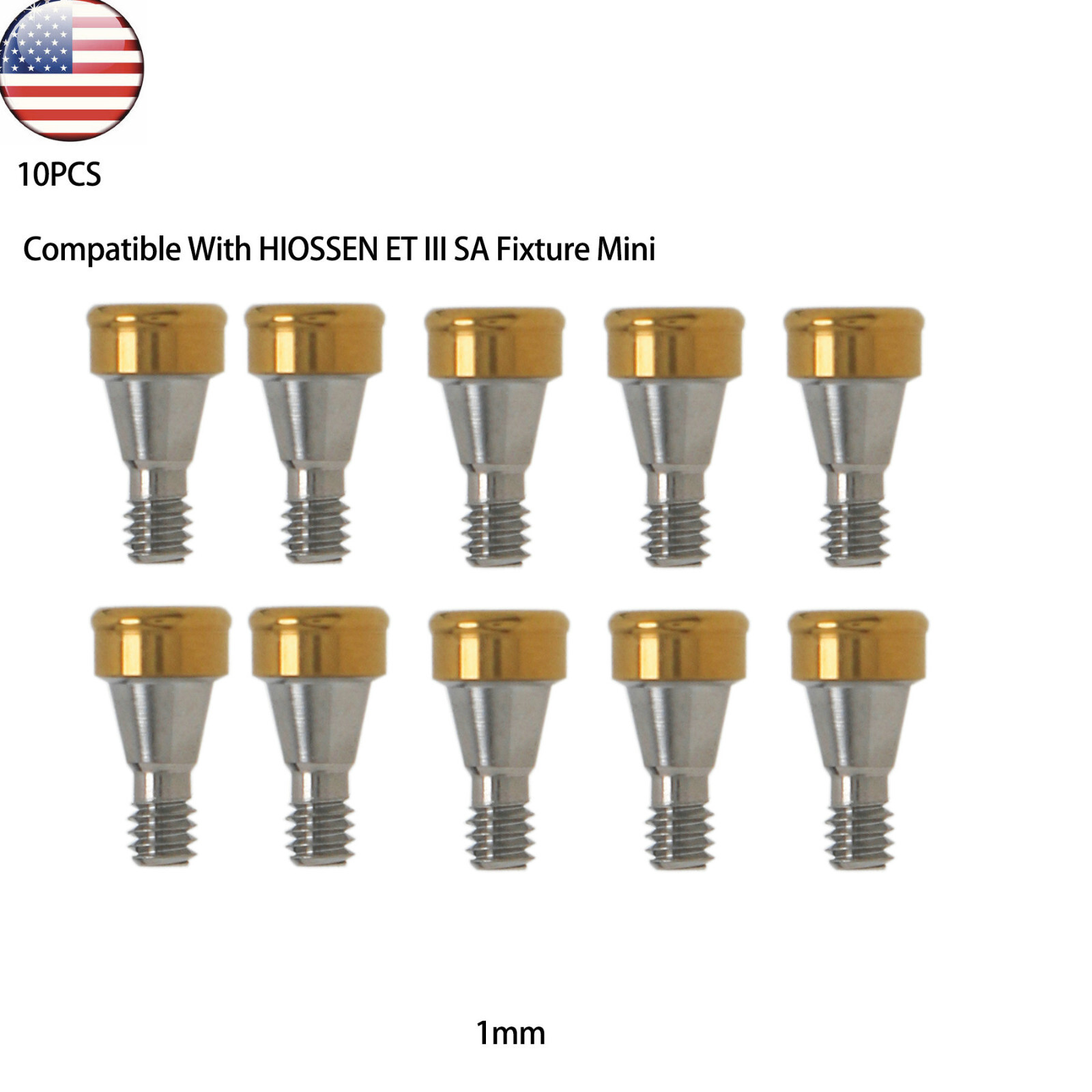 Implant Mini 1mm Abutment Locat0r Retention Cap Fits HIOSSEN ET III SA Fixture