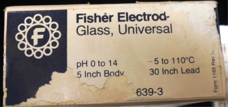 FISHER SCIENTIFIC COMPANY PH GLASS ELECTRODE, 13-639-3, PH 0 TO 14, 30 IN. LEAD