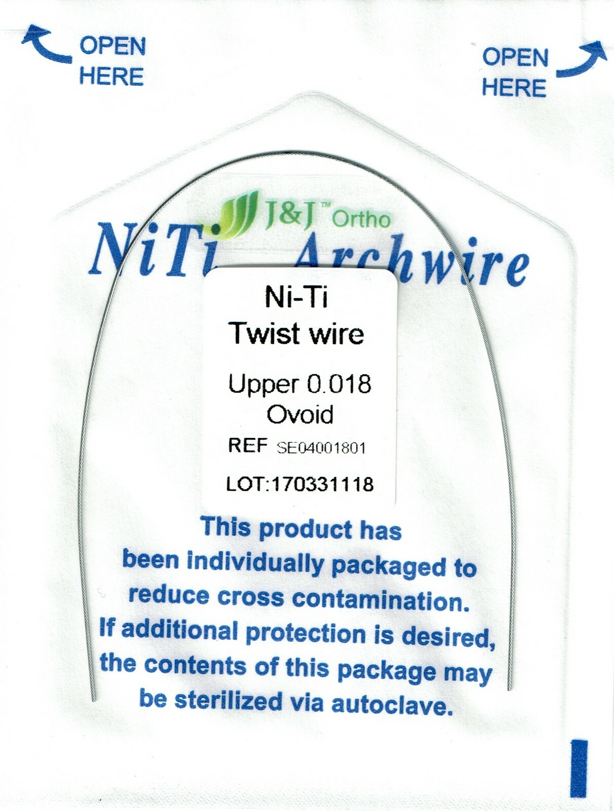 J&J Ortho™ Orthodontic NiTi Twist Arch wire Round (1 pcs) Ovoid Form