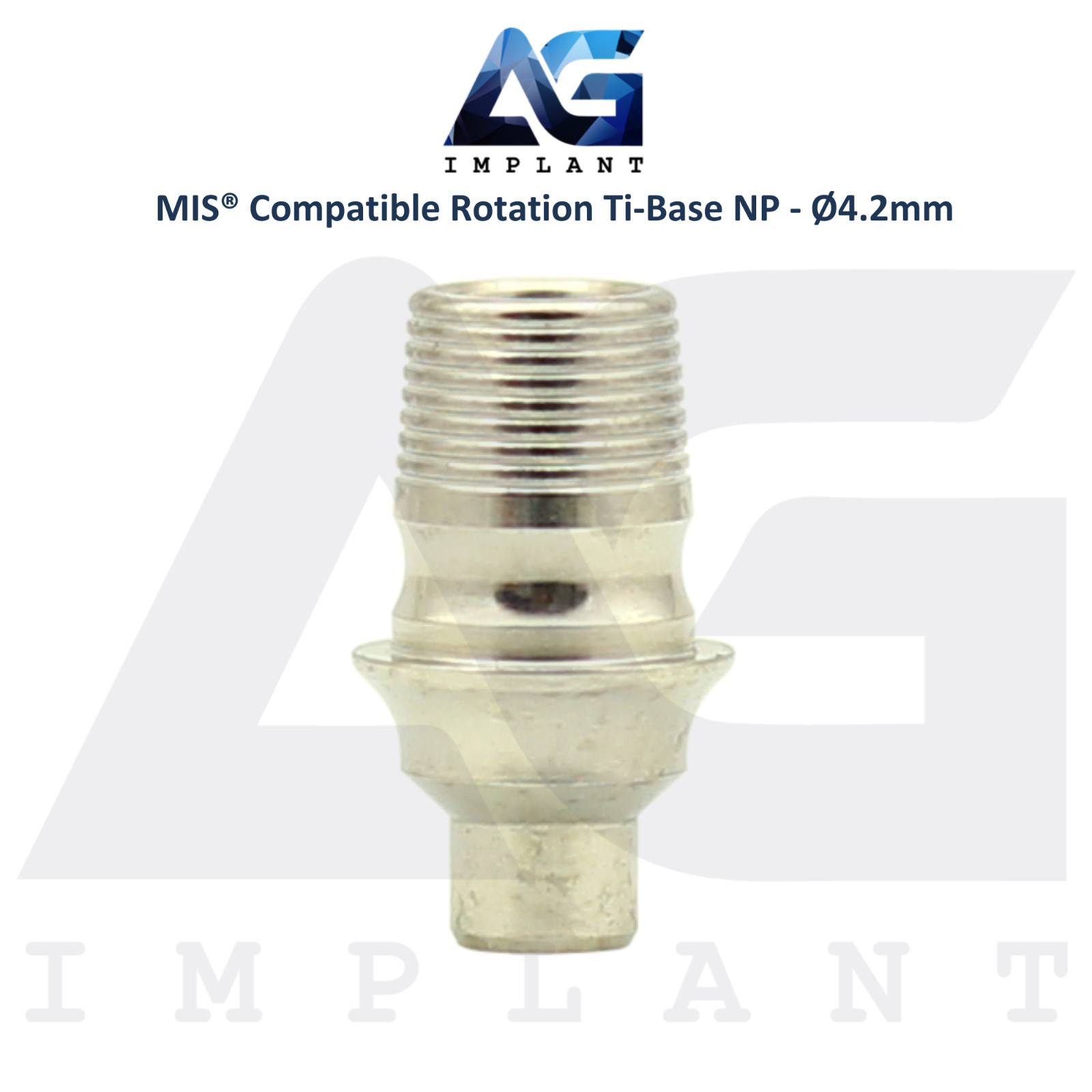 x10 Dental Ti-Base Rotation Ø4.2mm NP Compatible with MIS® Int Hex System 2.10mm