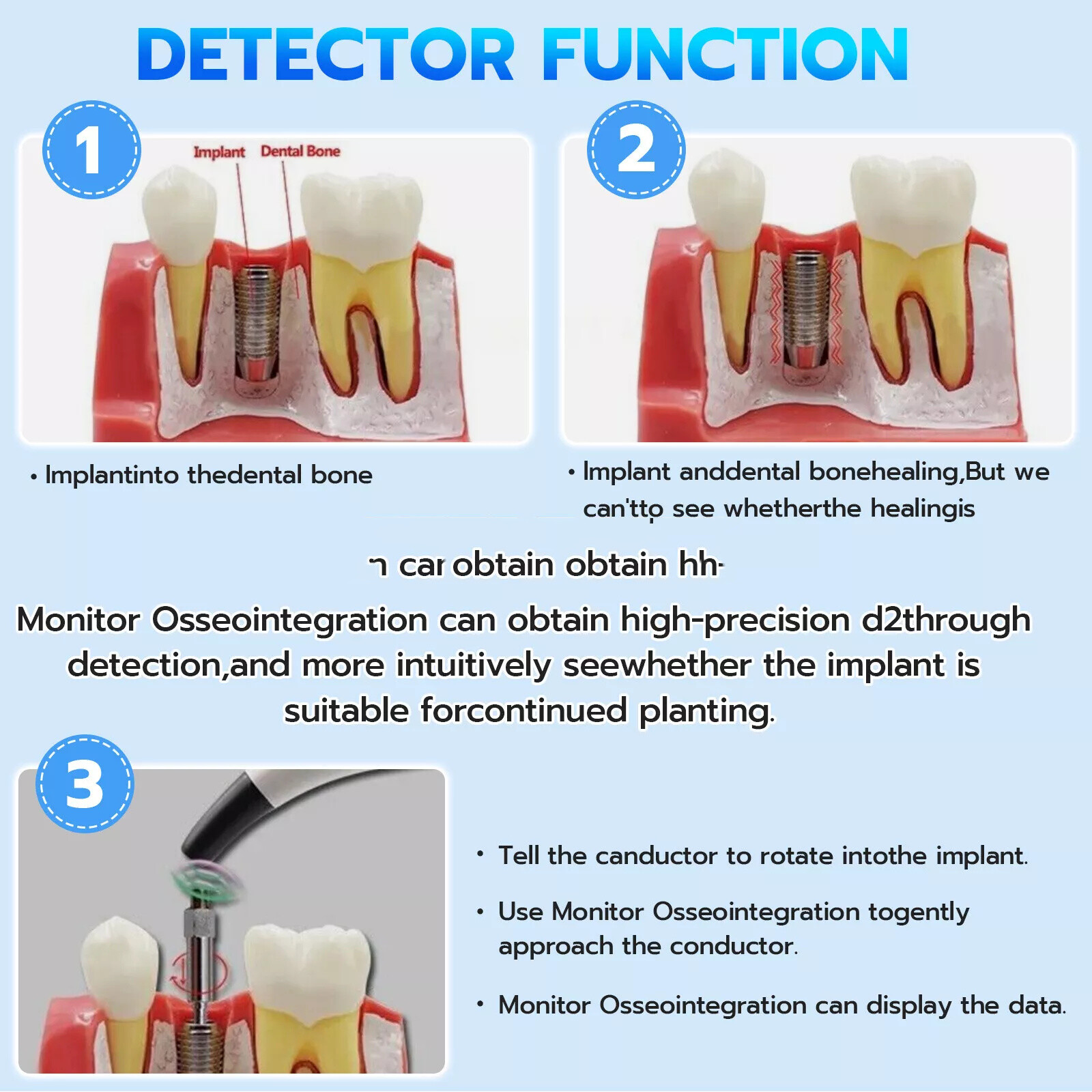 Dental ISQ Implant Osseointegration Monitor Stability Measurement Tester Device