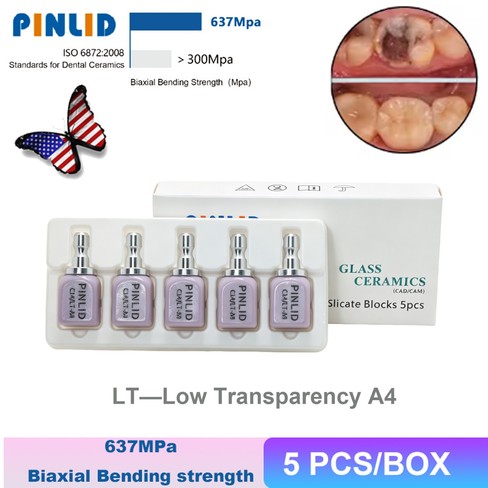 US C14 Dental Lithium Disilicate Emax Chairside Milling Blocks Fit IPS e.max CAD