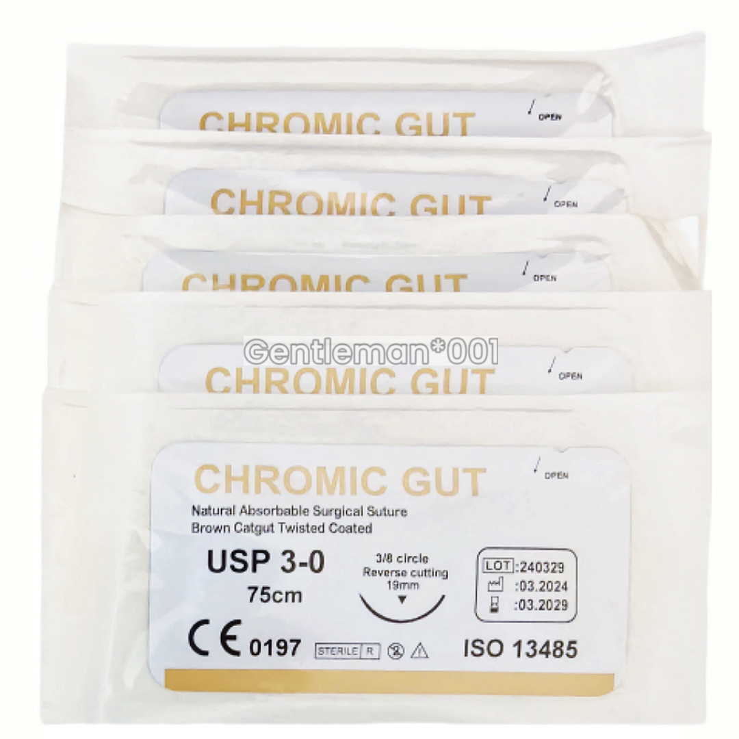Absorbable Dental Surgical Sutures Chromic Gut Natural Needled Traning Reverse