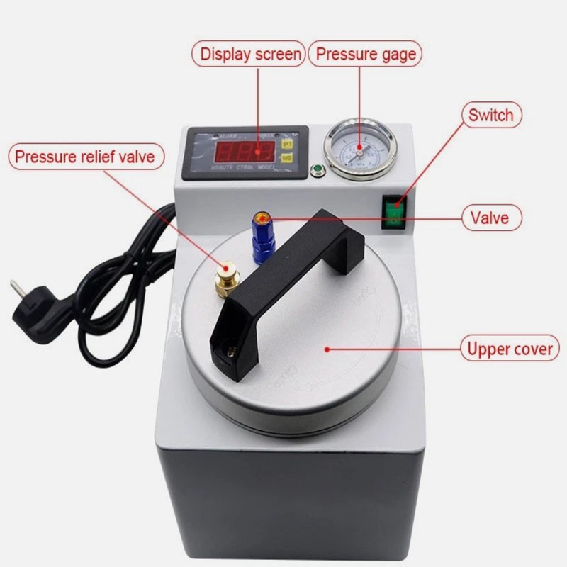 4-In-1 Dental Lab Polymerizer Polymerizing Machine Curing Pressure Pot 110V