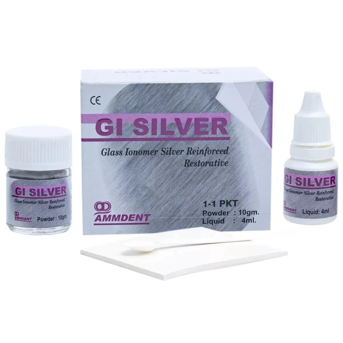 Silver Reinforced Restorative Cement Dental Ammdent GI Silver Glass Ionomer FS