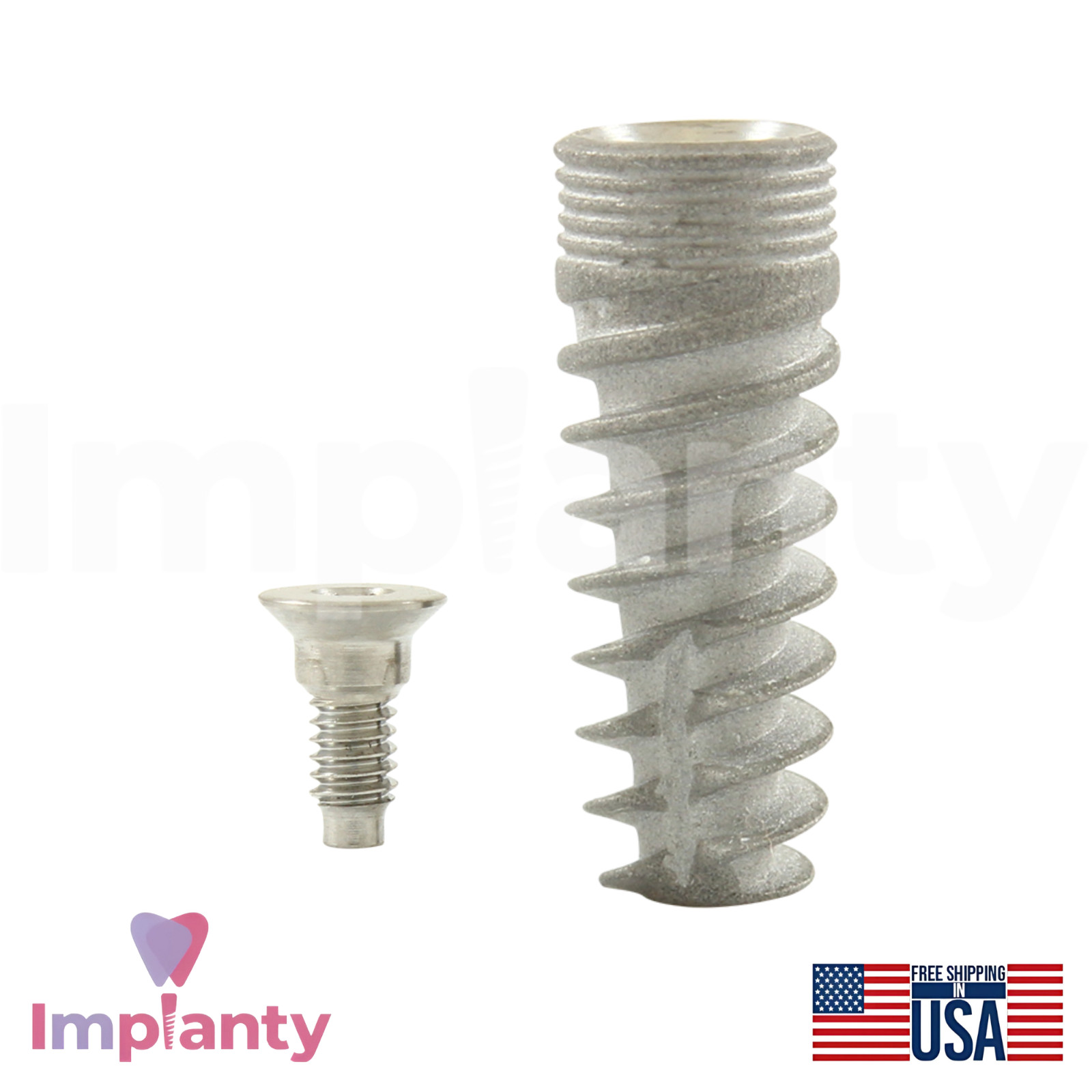 GDT MOR Spiral Dental Fixture Titanium Int Hex 2.42mm Connection SLA Surface