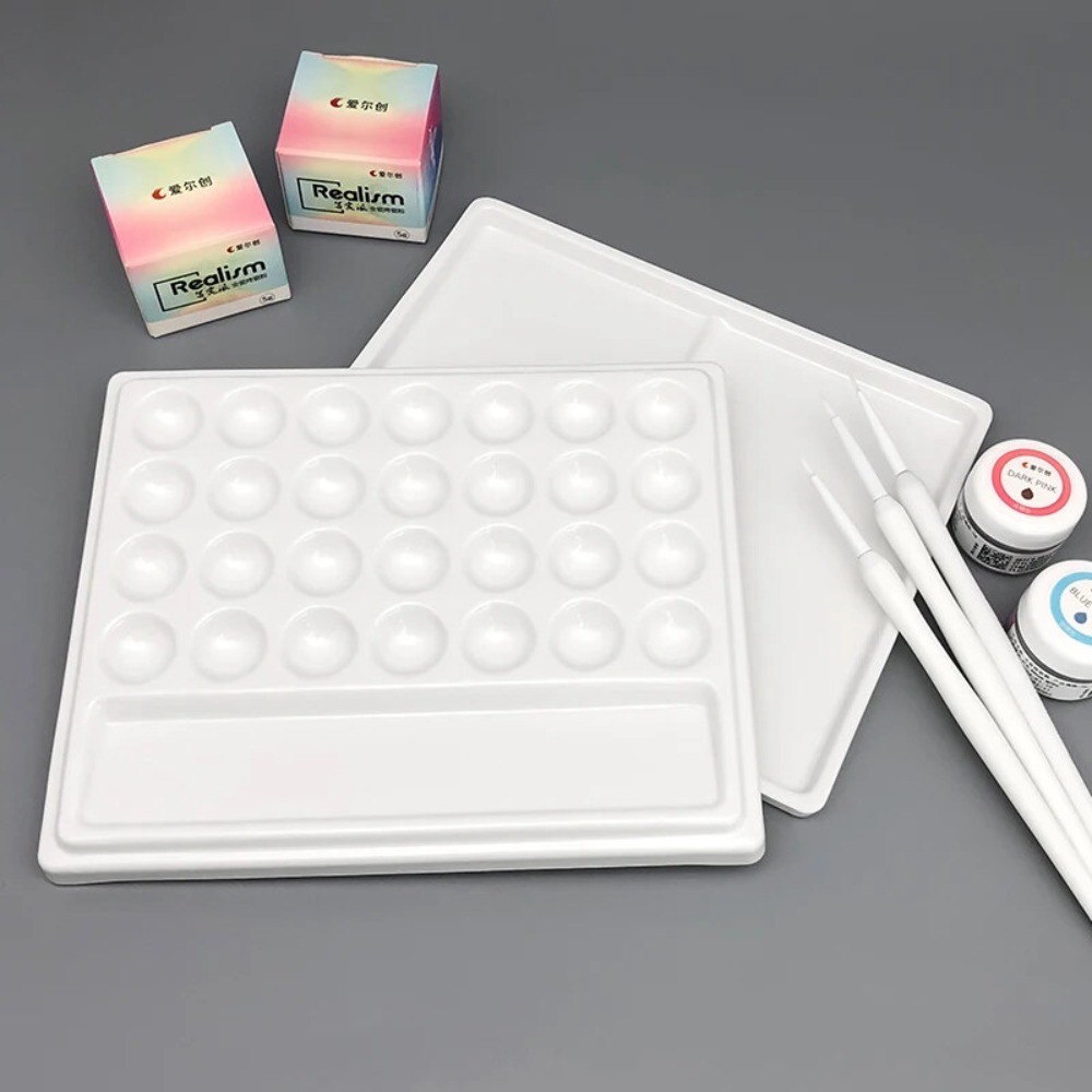 28 Slot Imitation Ceramic Palette Dental Lab Equipment Porcelain Mixing Watering
