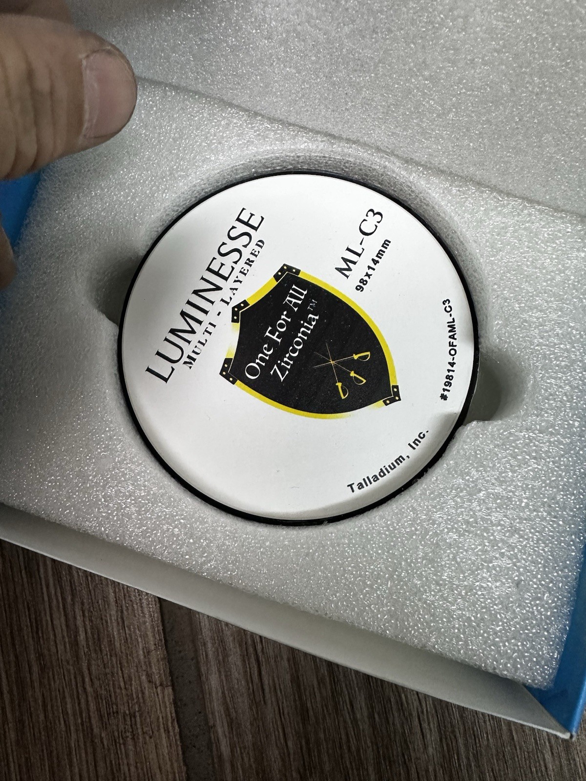 Luminesse Dental Materials Dental Ceramic Zirconia Blank Disc 98x14mm OFAML