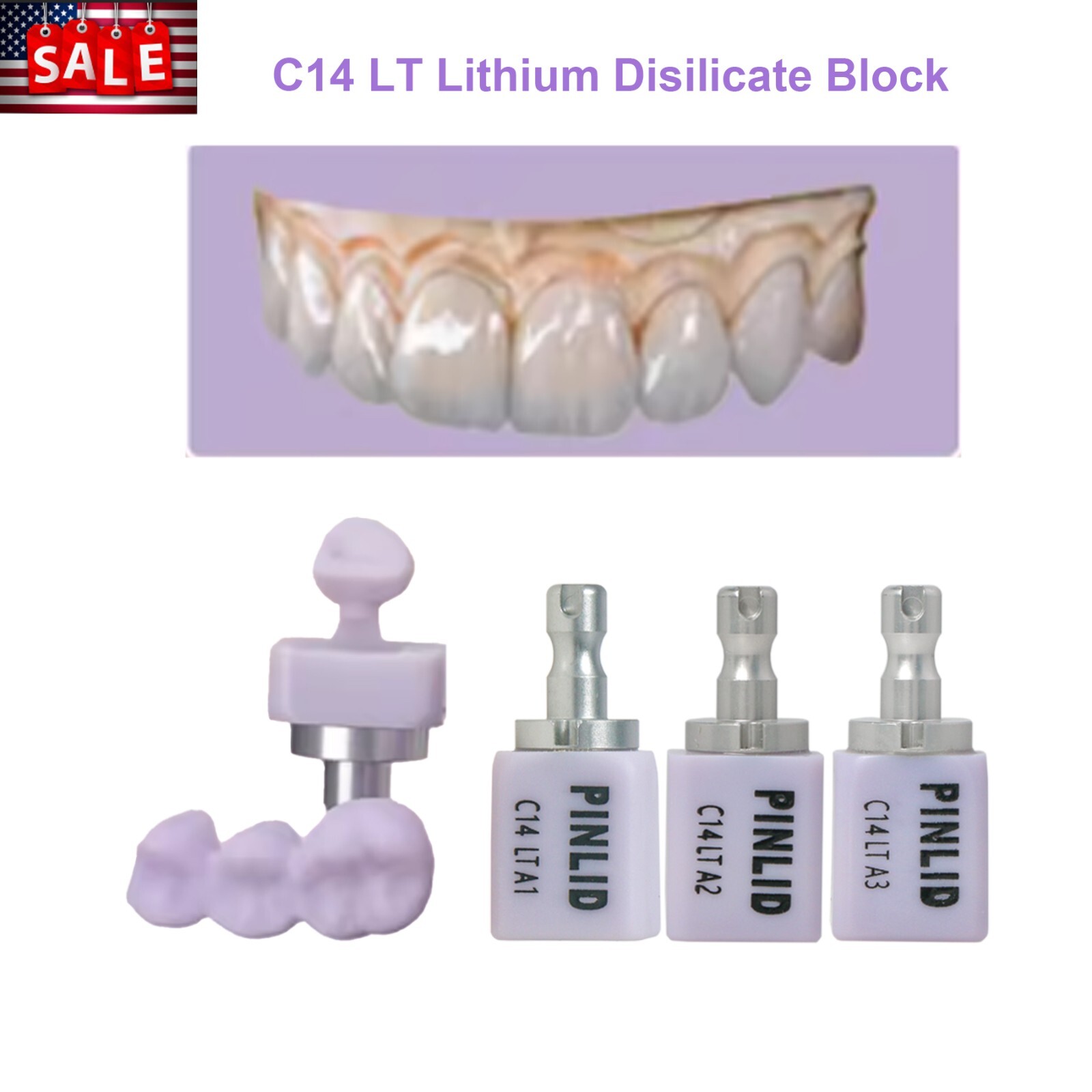 C14 Dental Glass Ceramic Blocks Lithium Disilicate Emax CAD CAM LT Translucency