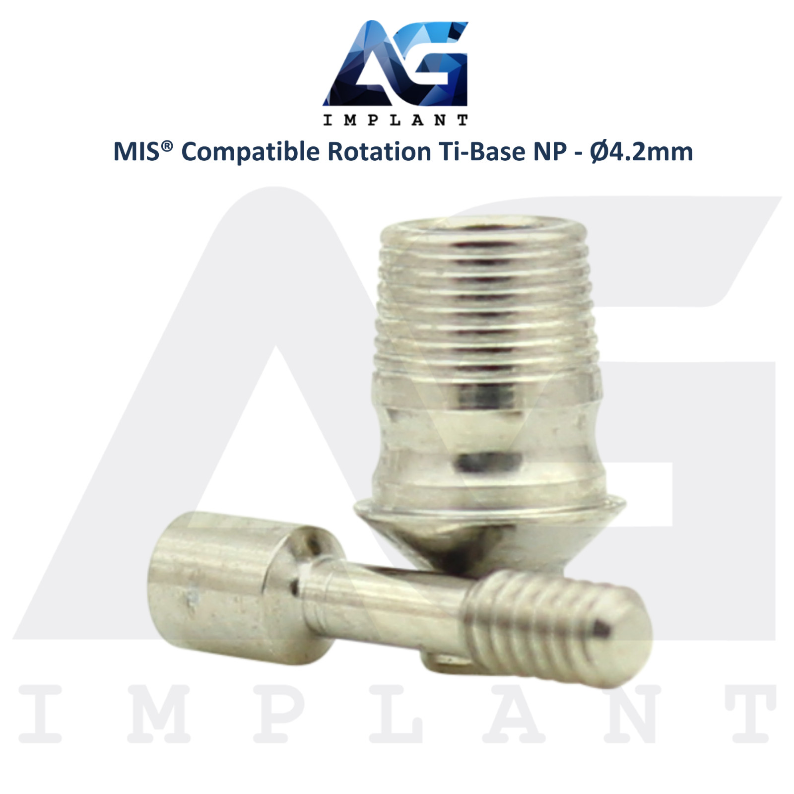 x10 Dental Ti-Base Rotation Ø4.2mm NP Compatible with MIS® Int Hex System 2.10mm