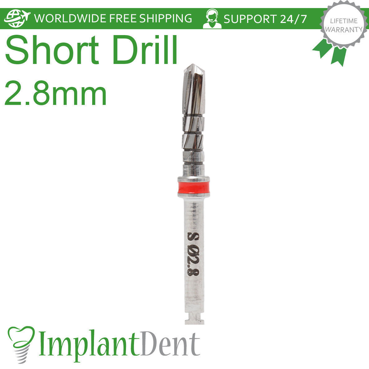 1x Dental Short Drills 11.5mm External Irrigated Stainless Steel Dentistry Tool