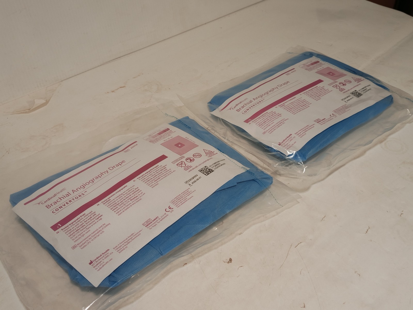 (2) Cardinal Health Convertors Brachial Angiography Drapes, Latex Free, 29458