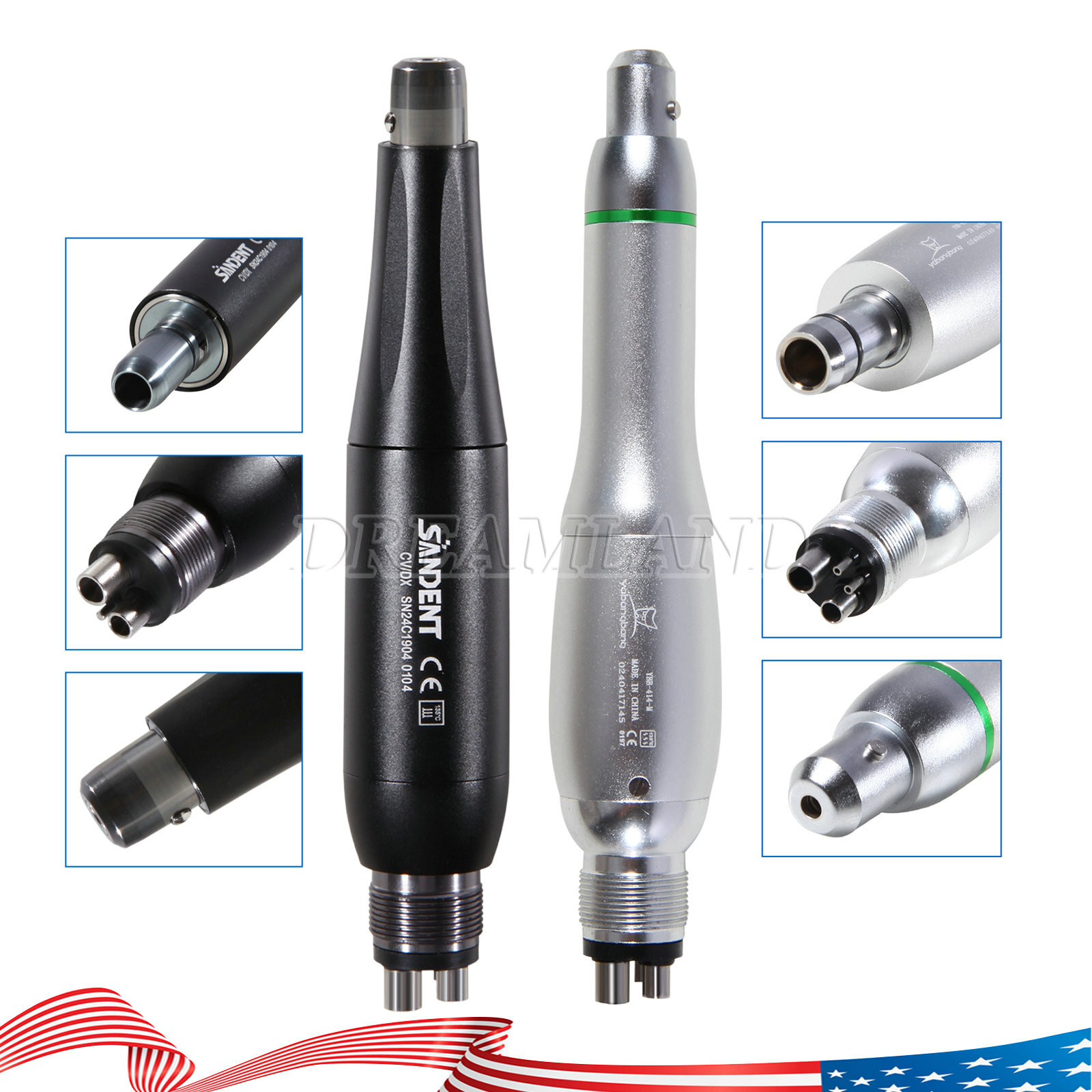 Dental Hygiene Prophy Handpiece Mini Air Motor 4 Hole 4:1 Straight Nose Cone USA