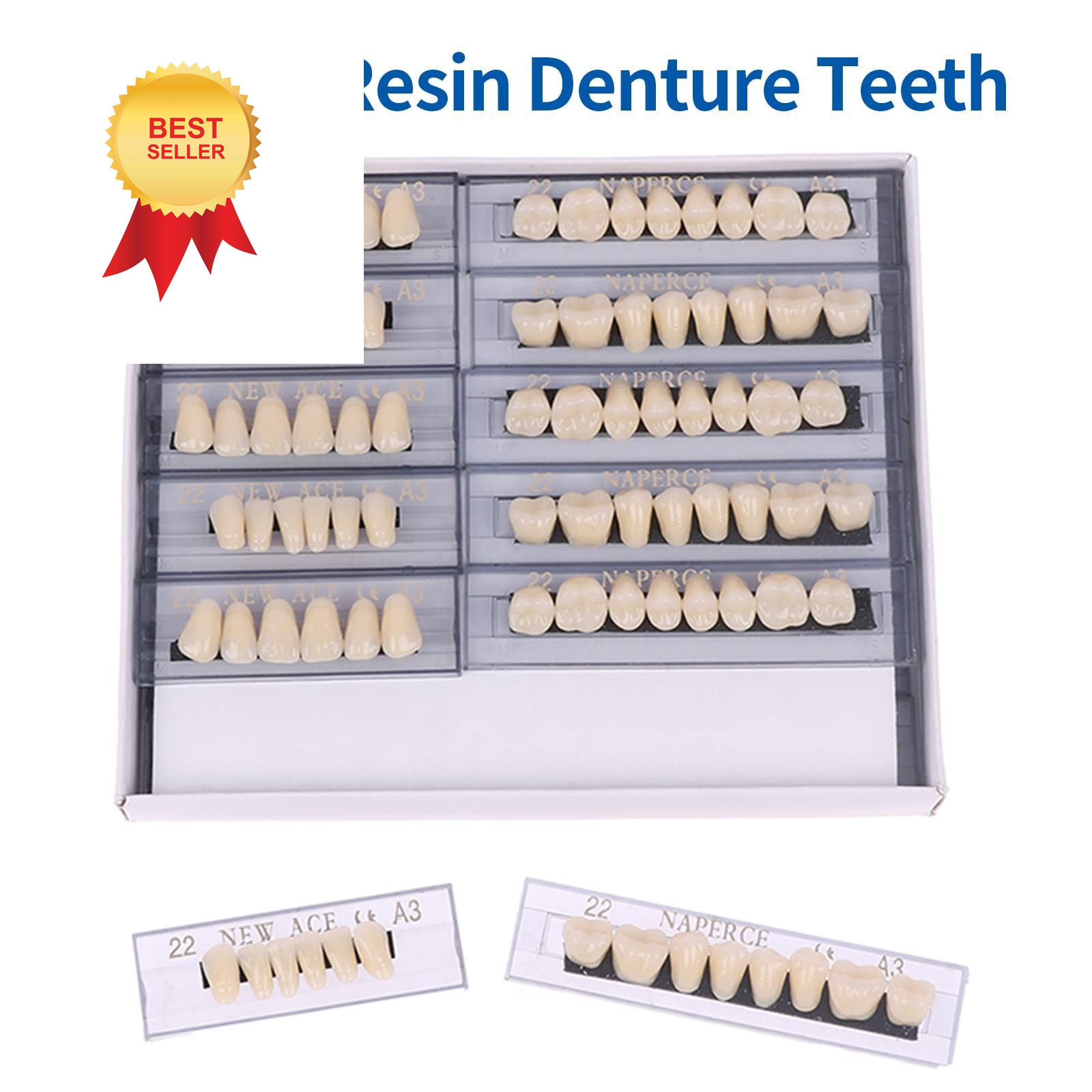 168 Pieces False Teeth Dental Complete Acrylic Resin Denture Teeth, 6 Sets…