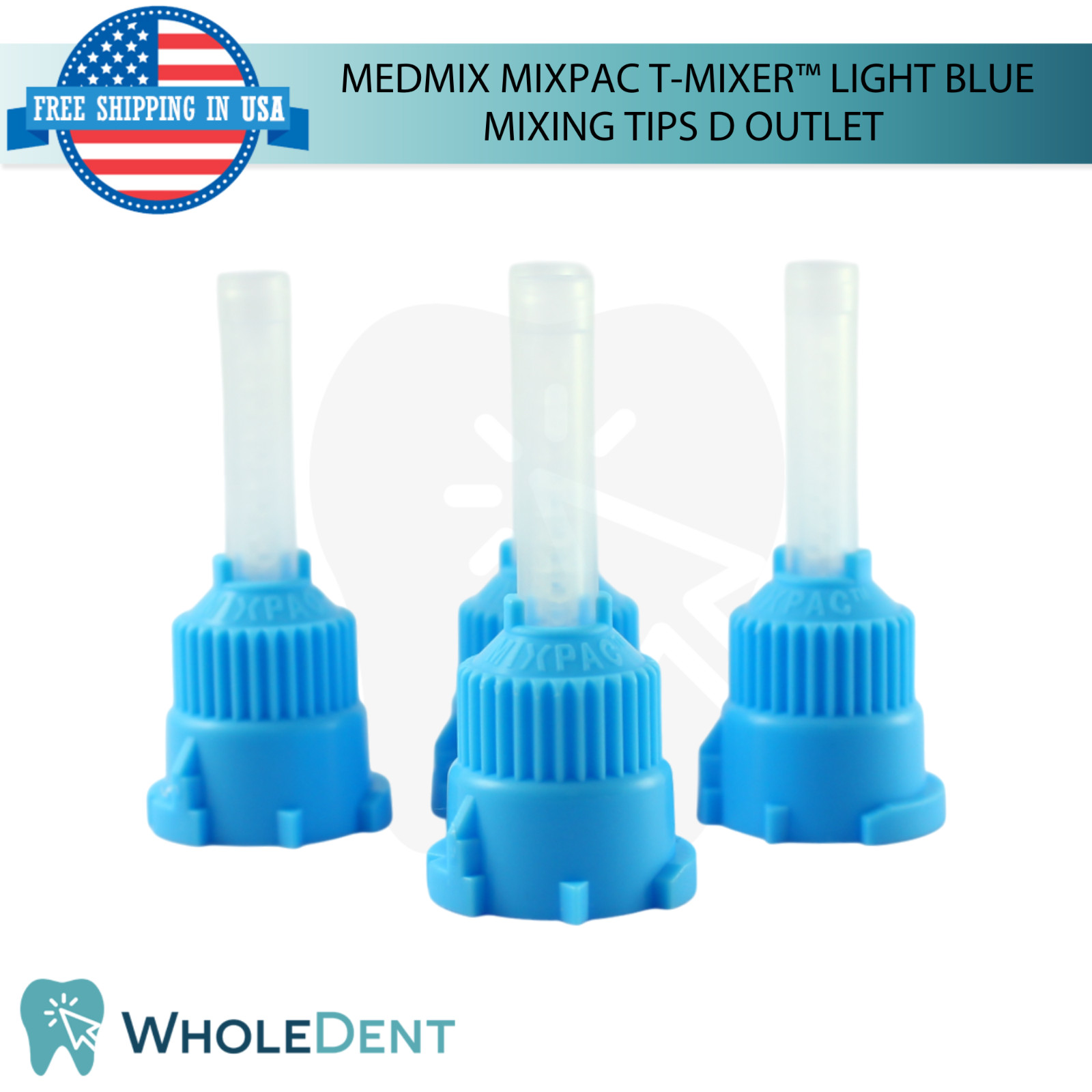 Dental Medmix MIXPAC™ T-Mixer™ Mixing Tips D Outlet Light Blue Dispensing Tool