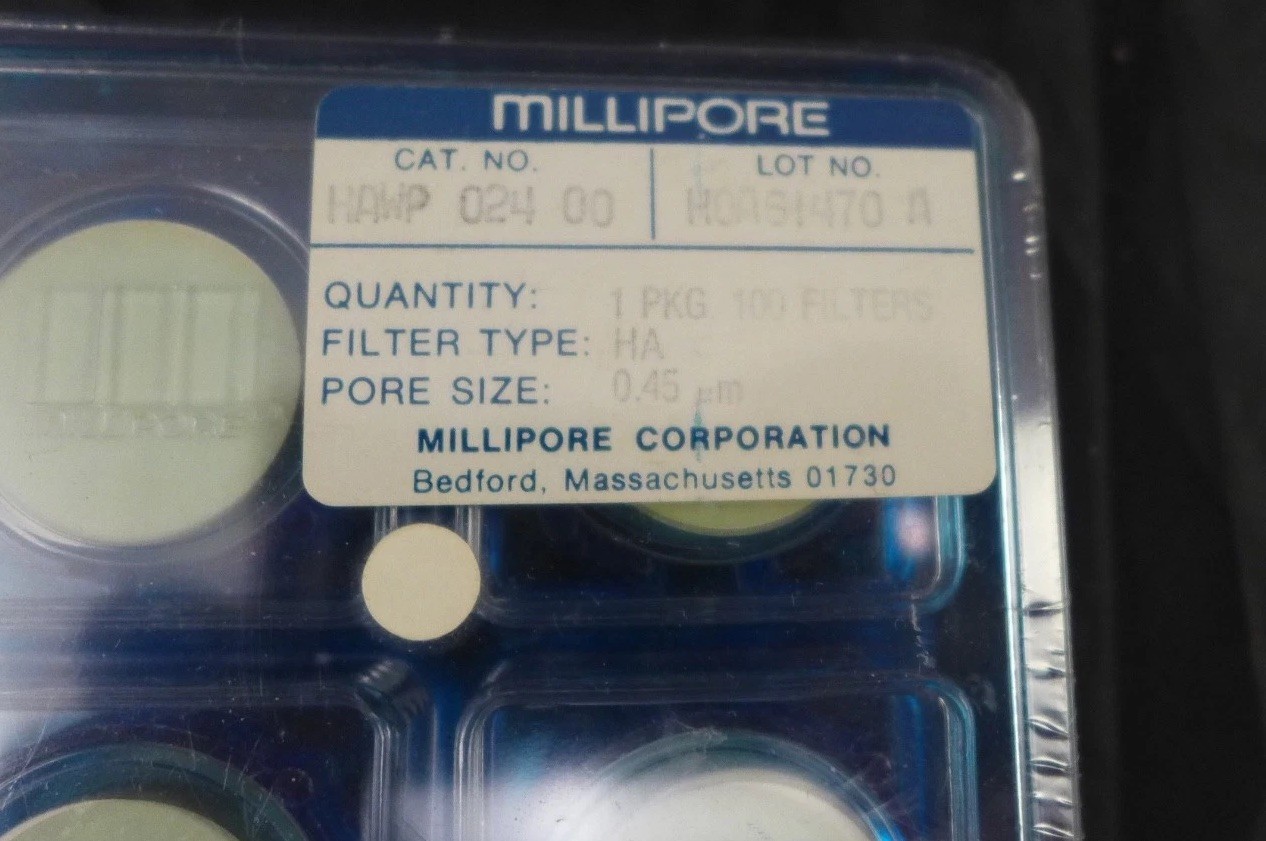 Set of 10 || MILLIPORE Hydrophilic Membrane Filter 0.22µm, 47mm diam #GSWP04700