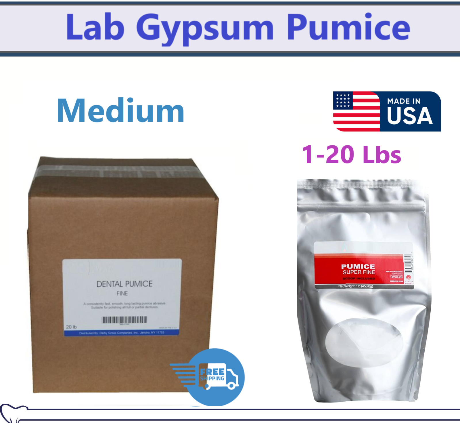 Pumice Powder Flour Medium Grit Dental Lab Scaling Polishing Prophy 1 Lb. -20 Lb