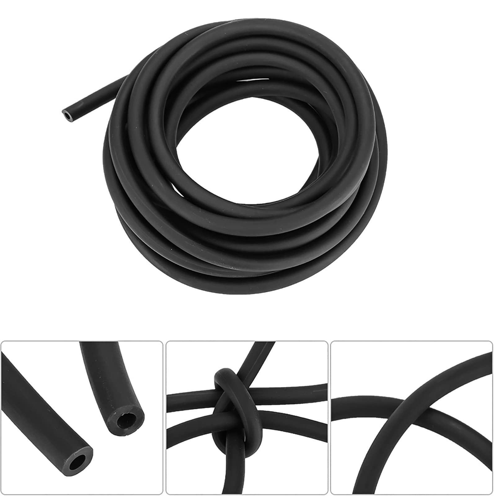 3/8in OD Latex Rubber Tubing – 1/4in ID Slingshot Bands, Black, 10FT/33FT/50FT