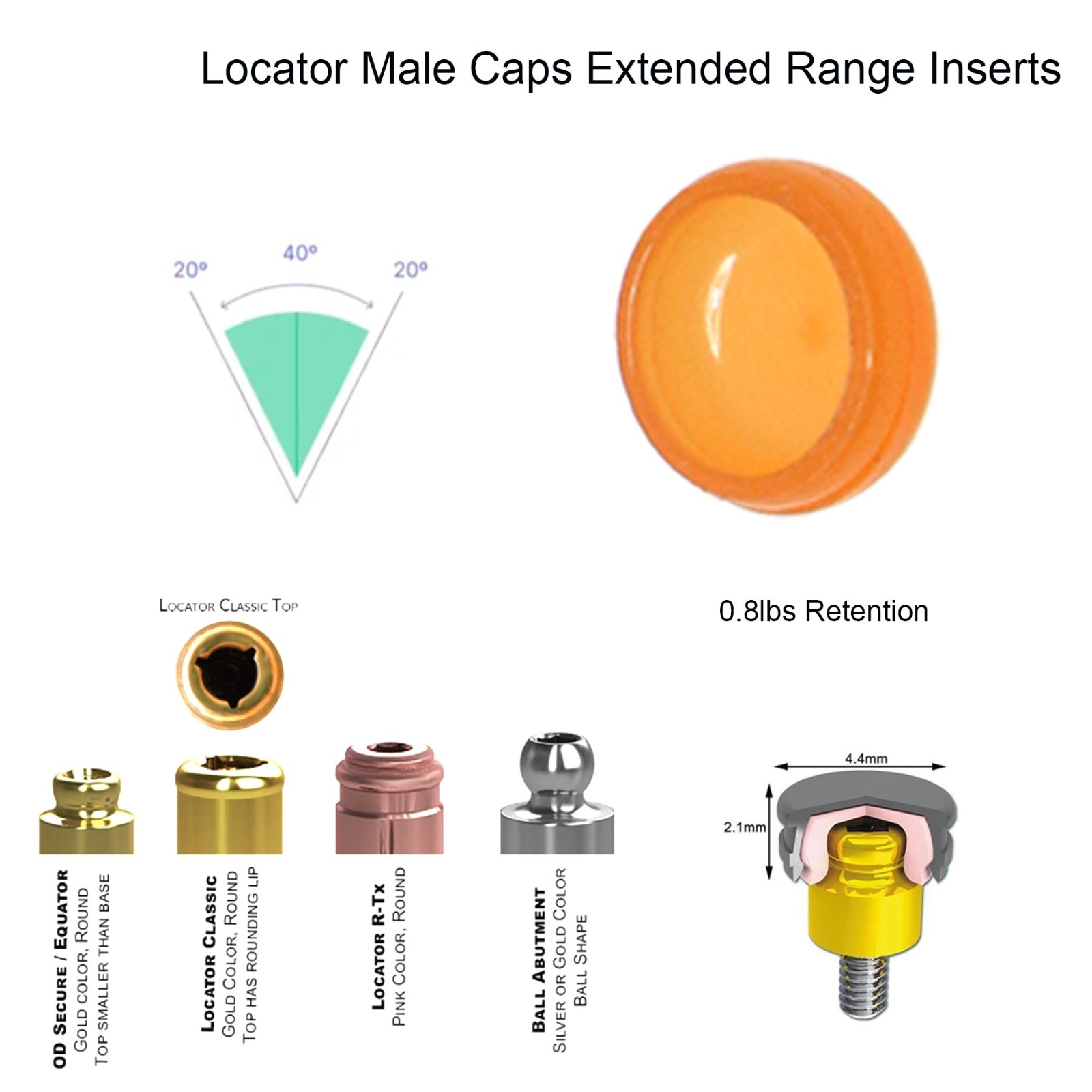 US Dental LOCATOR Abutment for NP/RP Conical Connection 1-5.0mm for NobelBiocare