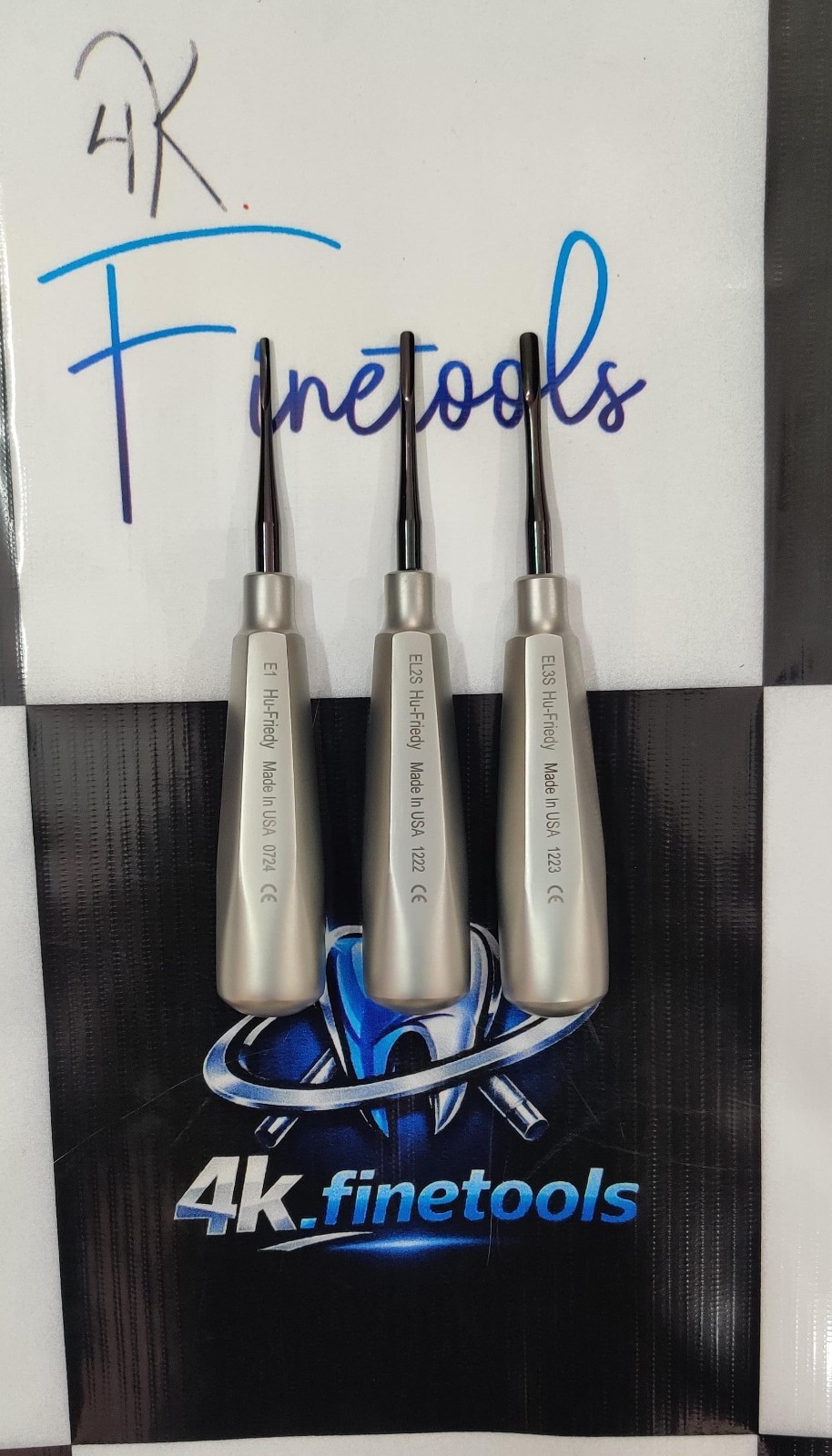 Hu-Friedy Dental 1MM 2MM 3MM Straight Luxating Elevators Lot of 3 pieces