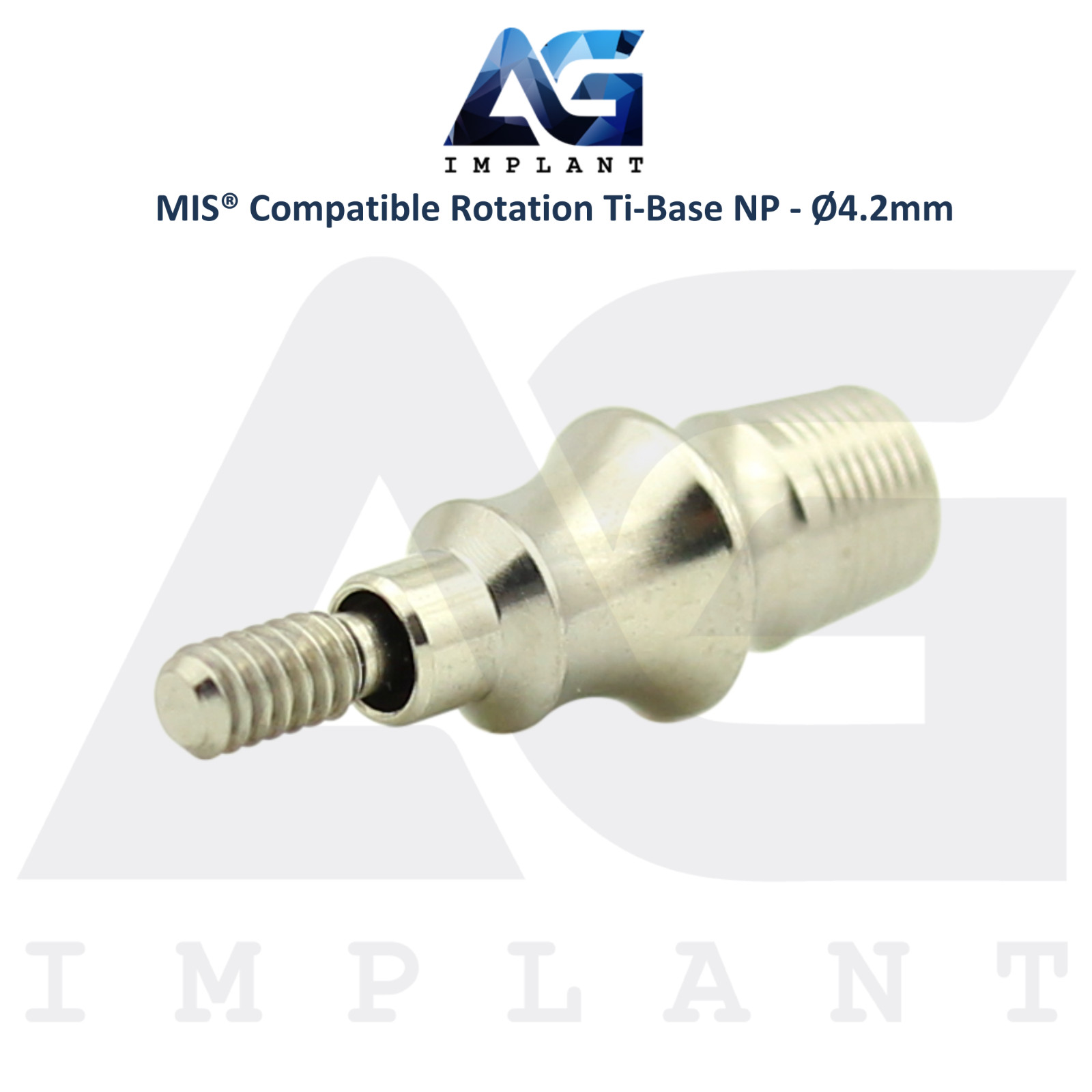 x10 Dental Ti-Base Rotation Ø4.2mm NP Compatible with MIS® Int Hex System 2.10mm