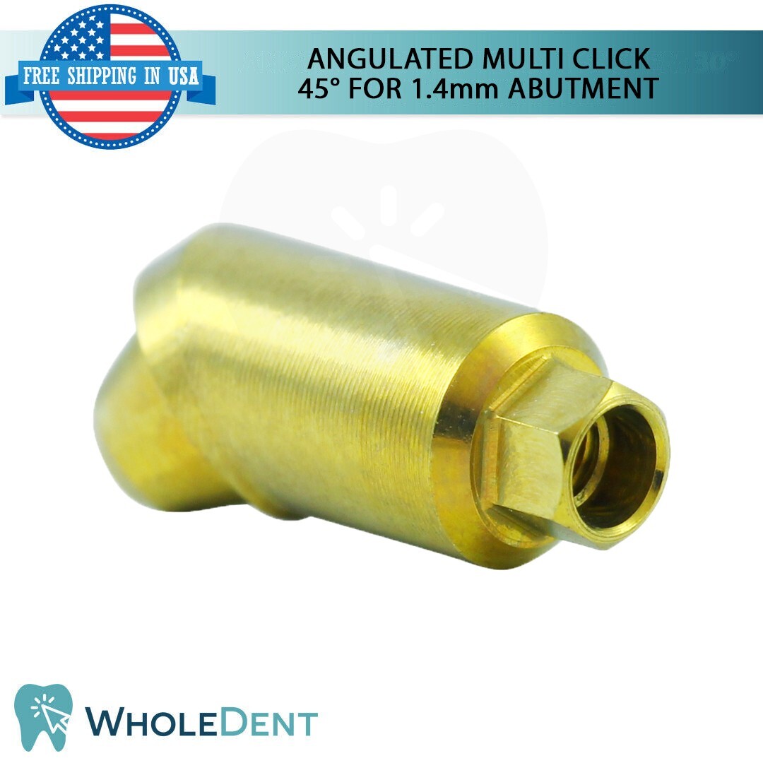 5X Angulated Multi Unit 45° 1.4mm Abutment Attachment Internal Hex 2.42mm