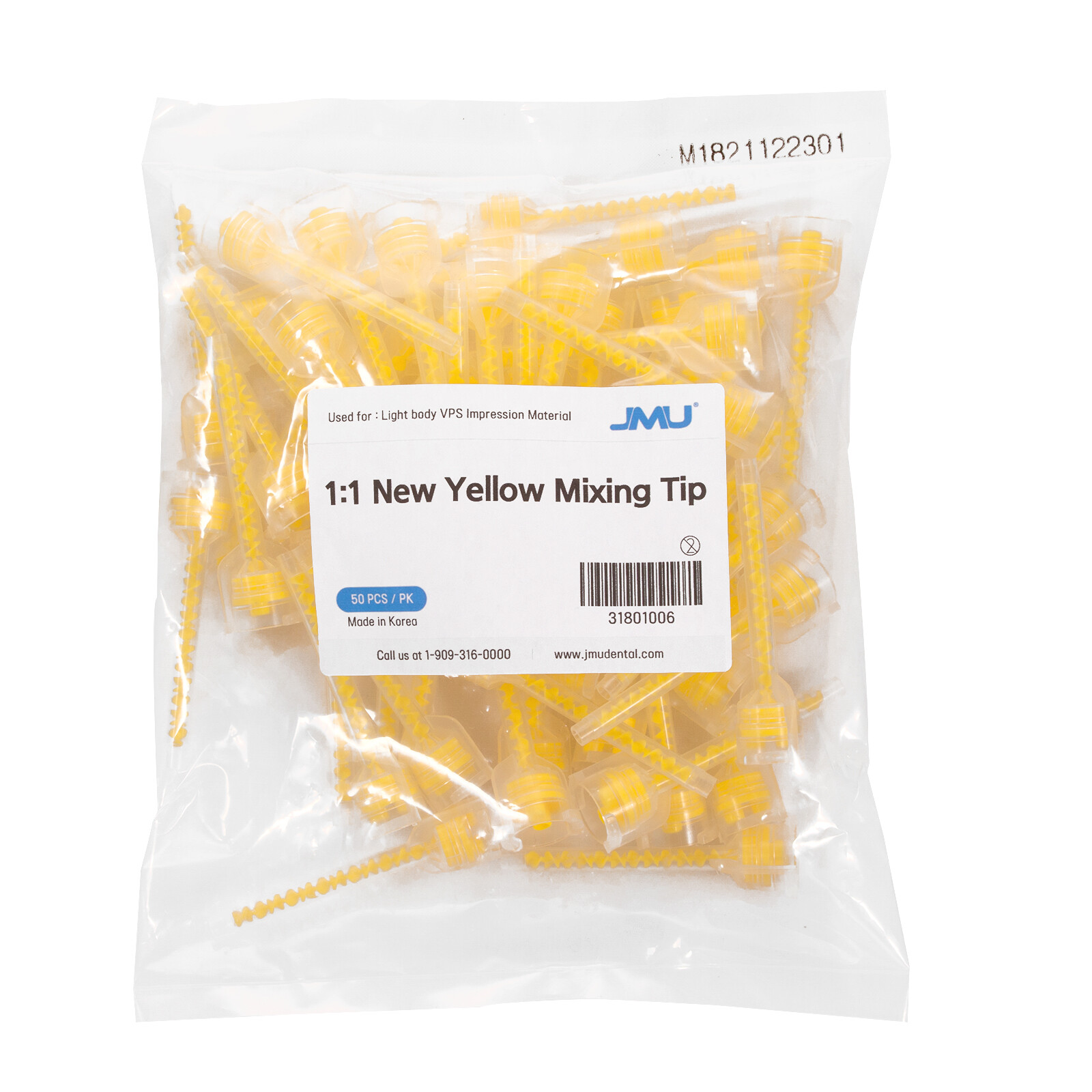 50Pk Dental Yellow HP Mixing Tips Impression Material 4.2mm Light Body