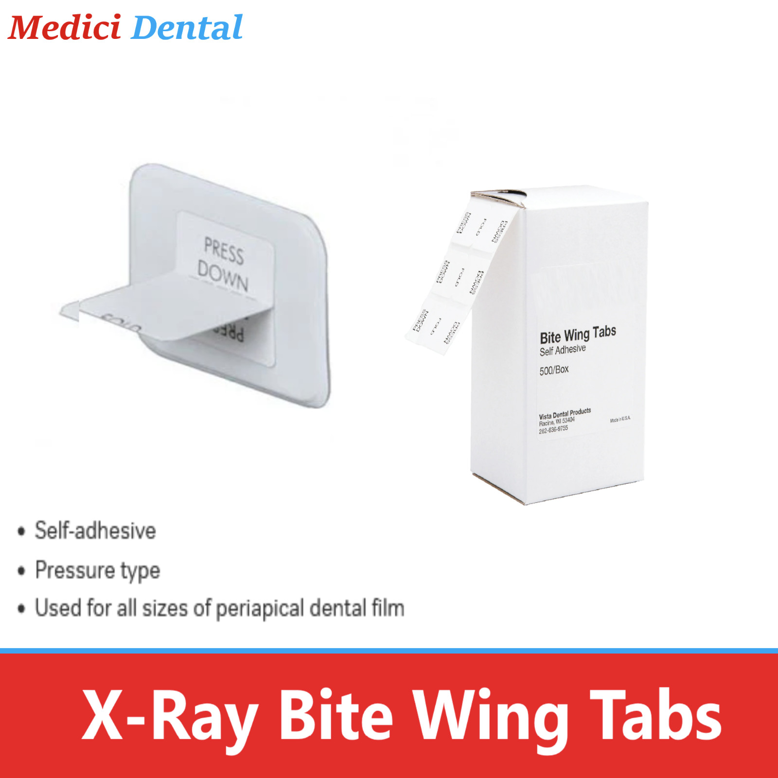 High Quality Dental X-ray Bite Wing Tabs Self-adhesive 500-2000/Box CP001