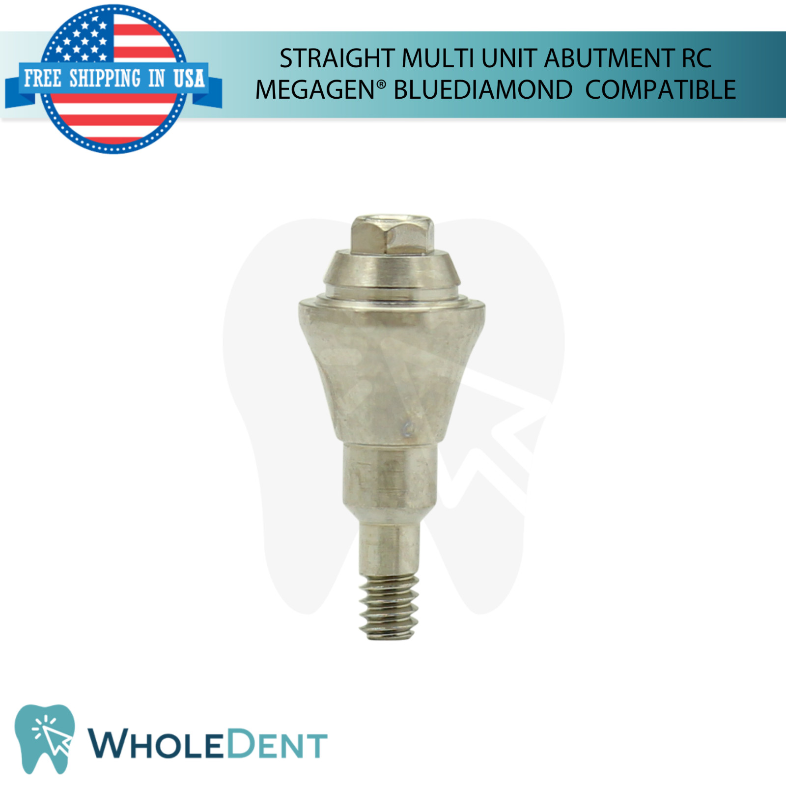 Straight Multi Unit Prosthetic Ø4.8mm RC Megagen® BlueDiamond Compatible