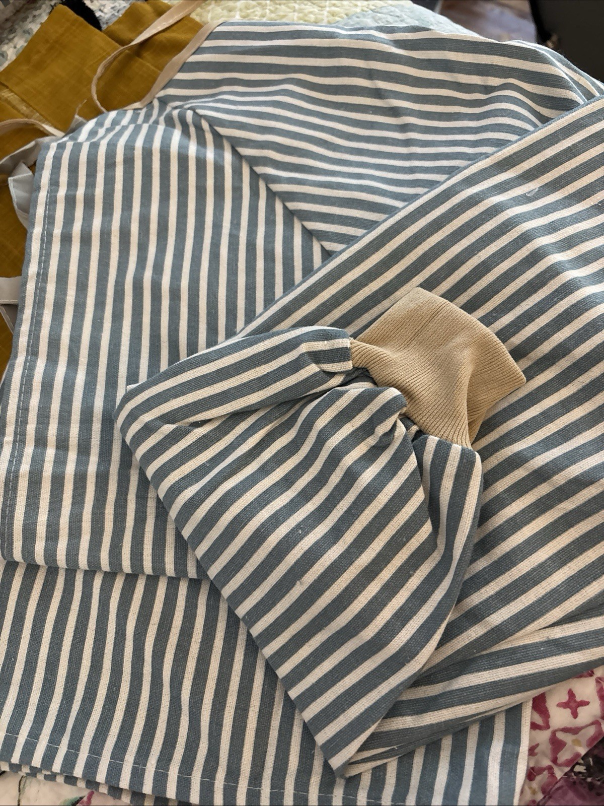 Adults Kitchen Cooking Apron for Women Smock Kitchen Blue White