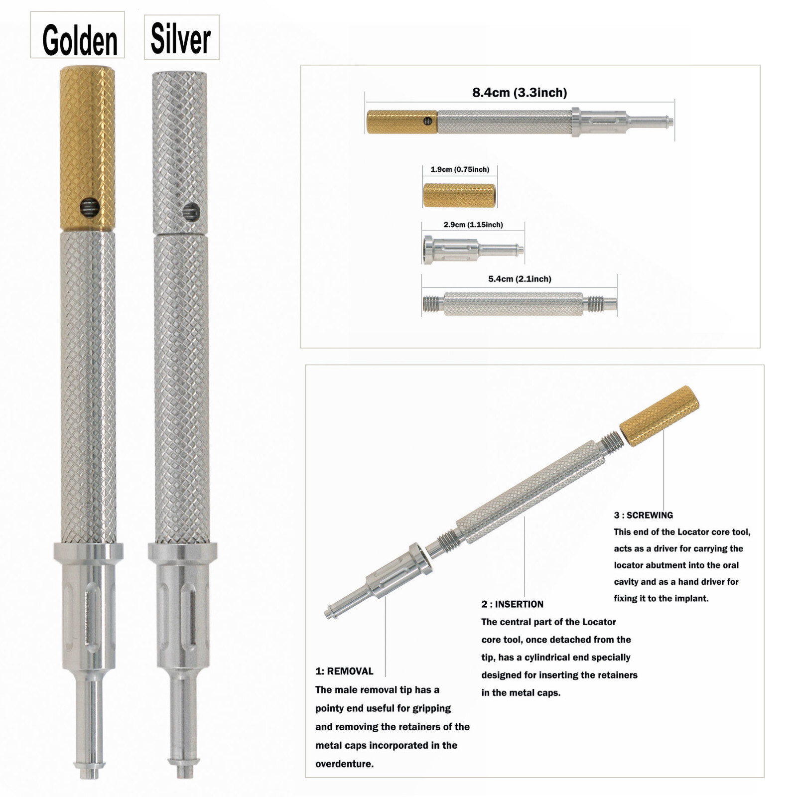 Dental Locator Attachment Abutments for Nobel NBL Active NP/RP AH=1/2/3/4/5.0mm