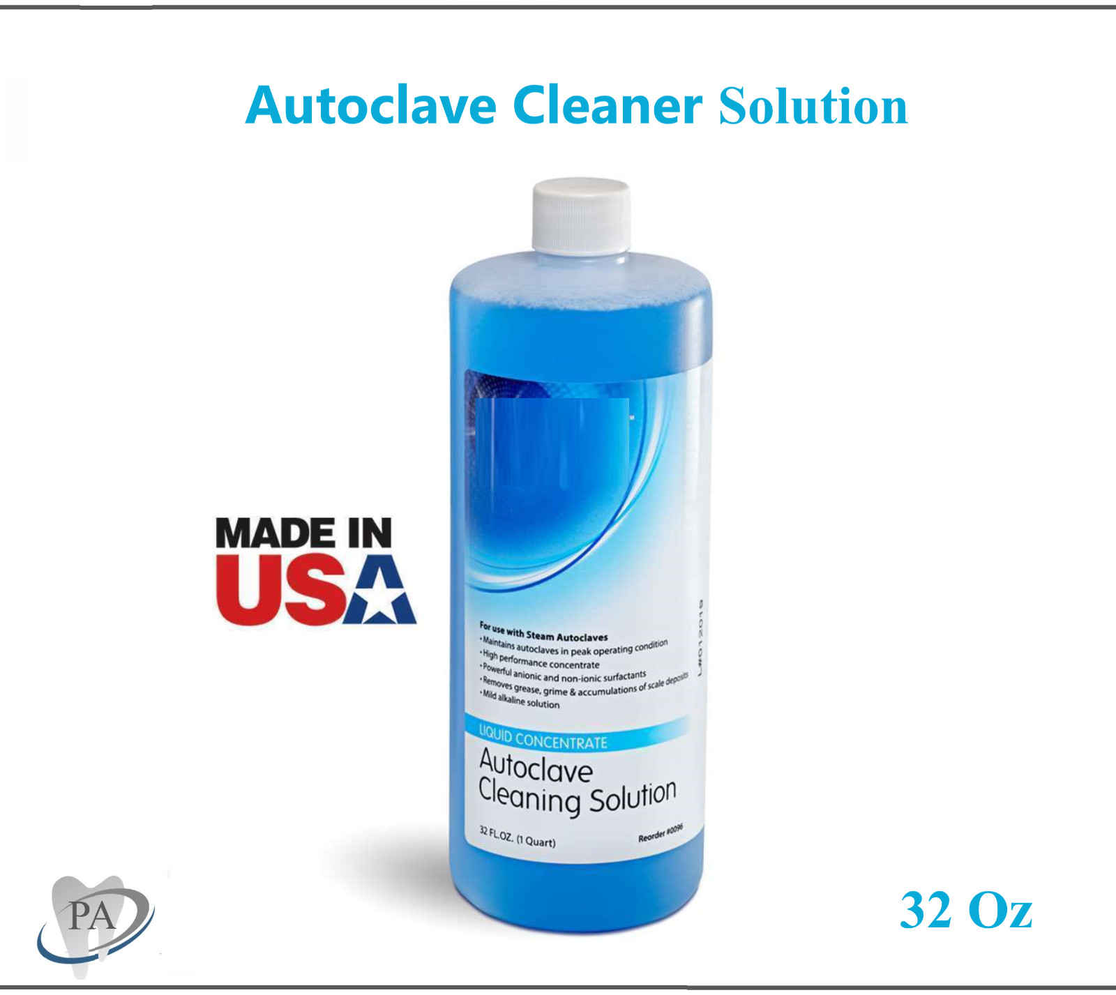 Dental Speed-Clean Type Autoclave Cleaner Solution Concentrate, 32 oz Bottle USA