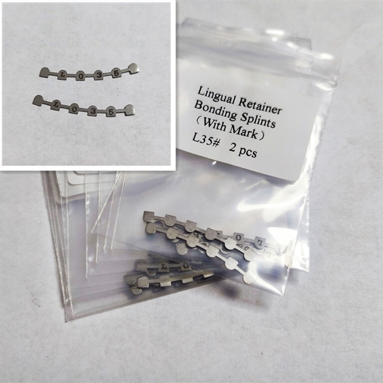 10 Packs 20Pcs Dental Lingual Retainer L#35 Mesh Base With Mark 2pcs/pack