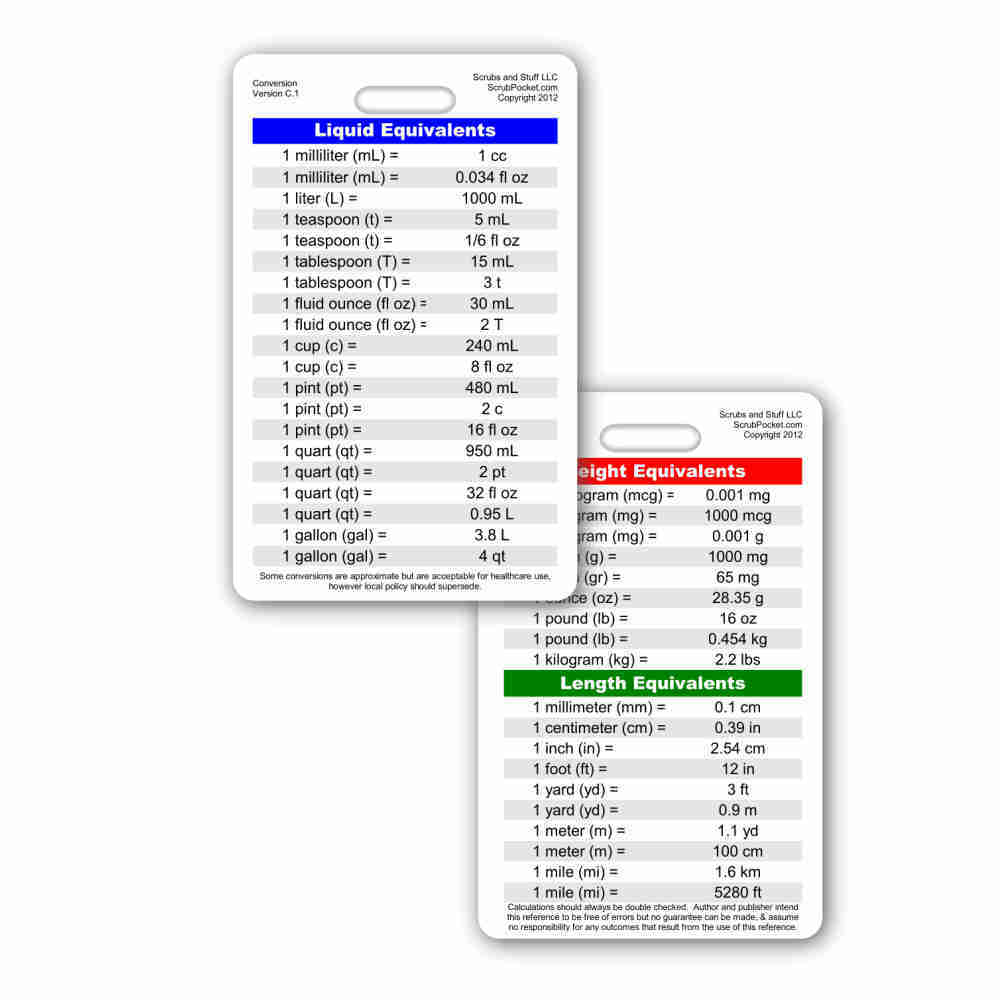 Healthcare Conversion Vertical Badge ID Card Pocket Reference Nurse Paramedic RN