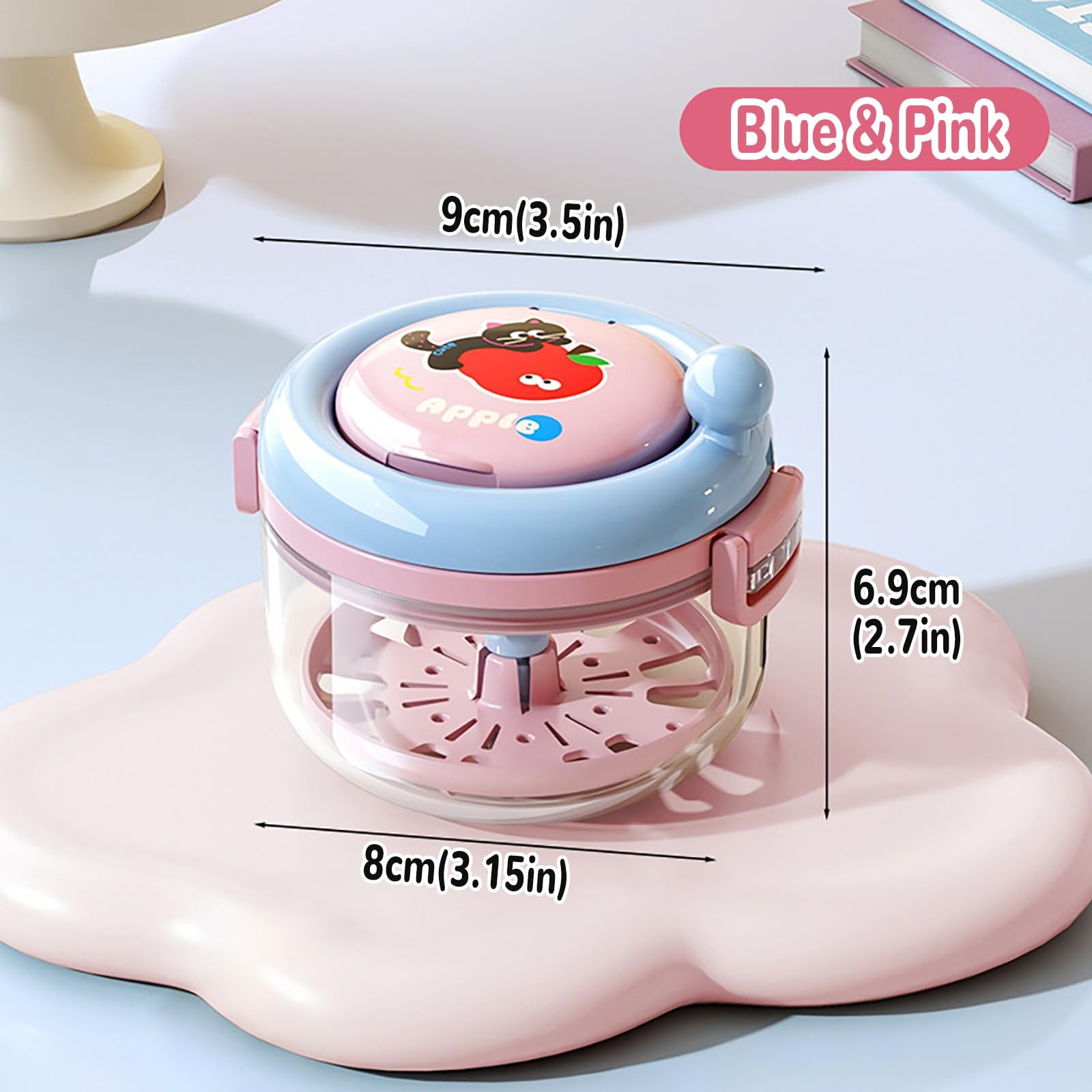 MURRI&MURRDI Denture Bath Box for Travel, 2 in 1 Retainer Cleaning A Pink