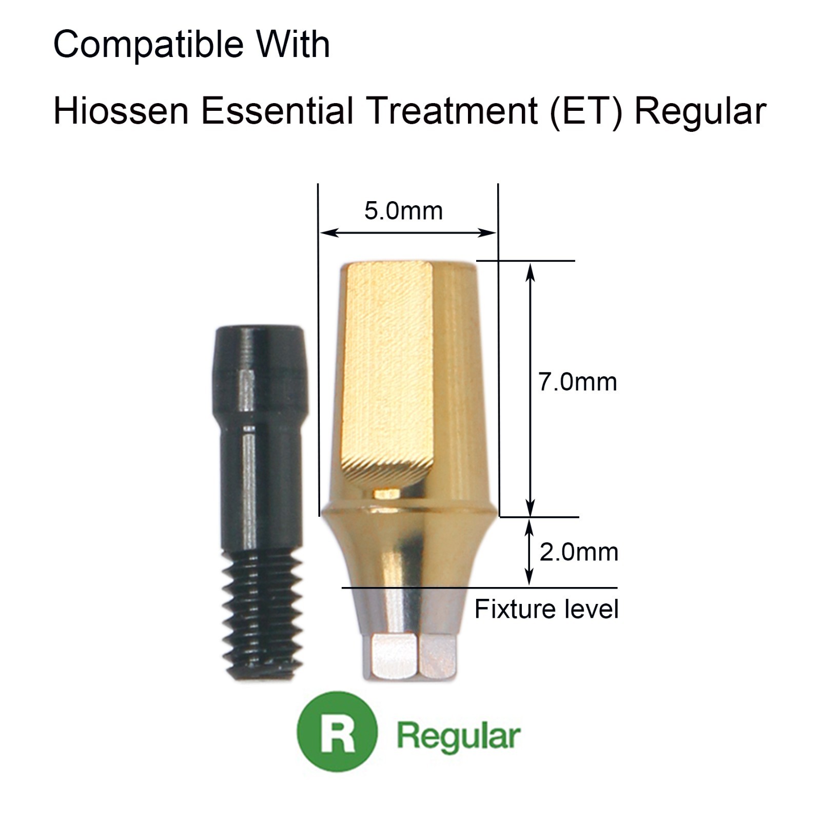 US 5Pcs Regular Titanium Straight Transfer Abutment Fit Osstem Hiossen